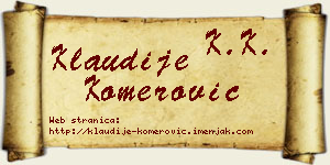 Klaudije Komerović vizit kartica